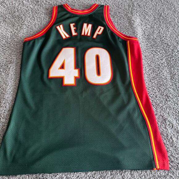 Authentic Mitchell & Ness Shawn Kemp NBA Seattle Supersonics 96 Finals Jersey 44 - Picture 2 of 15
